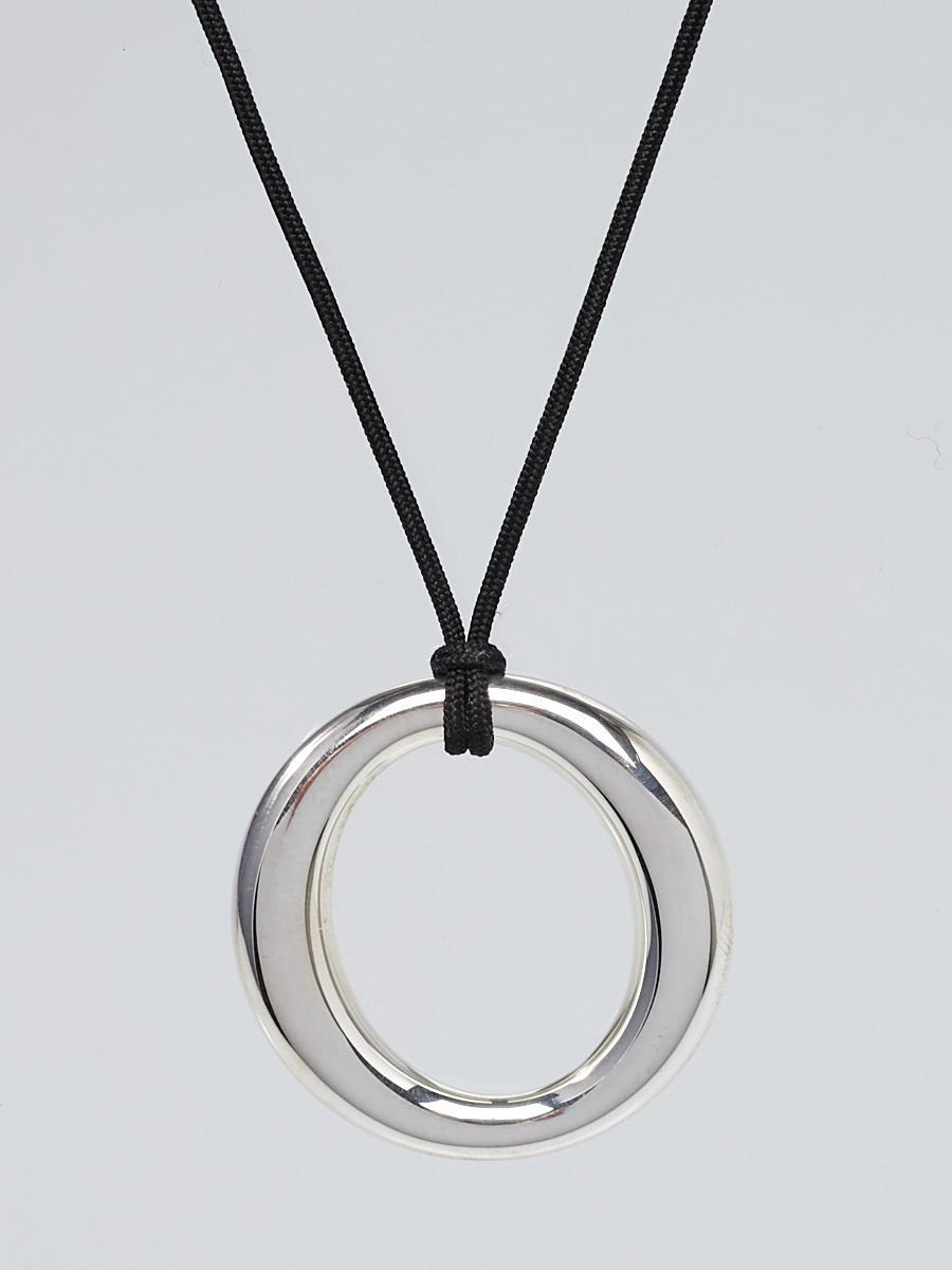 Tiffany & Co. Sterling Silver Elsa Peretti Sevillana Silk Cord Necklace