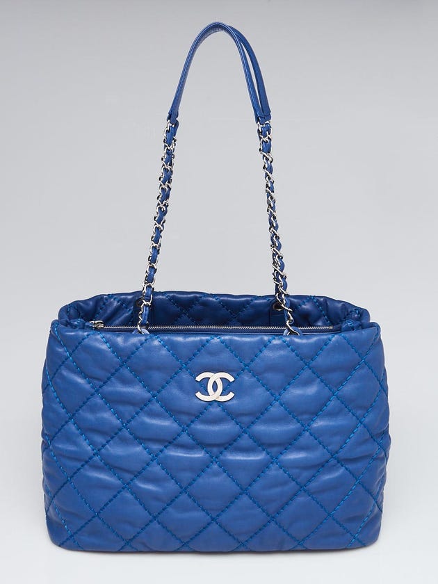 Chanel Blue Quilted Leather Love Me Tender Large Tote Bag