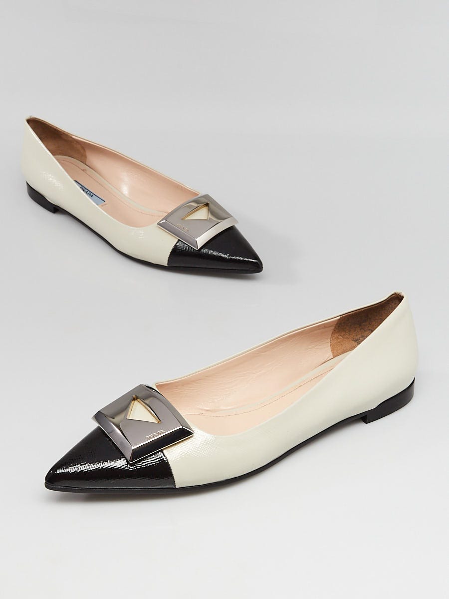 prada saffiano flats
