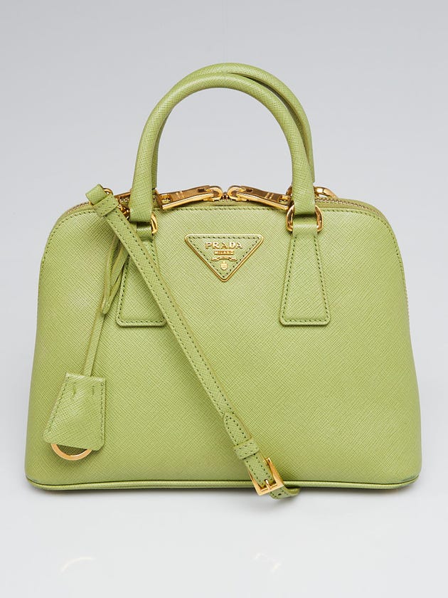 Prada Green Saffiano Leather Small Promenade Bag BL0838