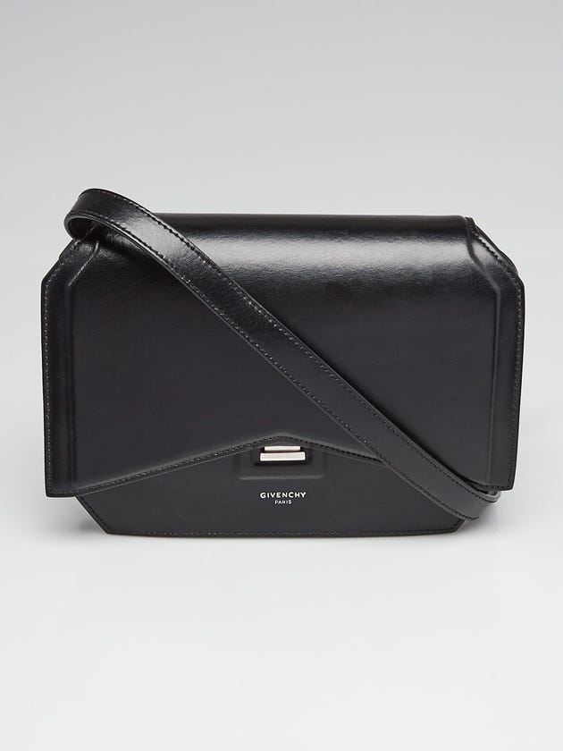 Givenchy Black Smooth Leather New Line Bow Cut Shoulder Bag