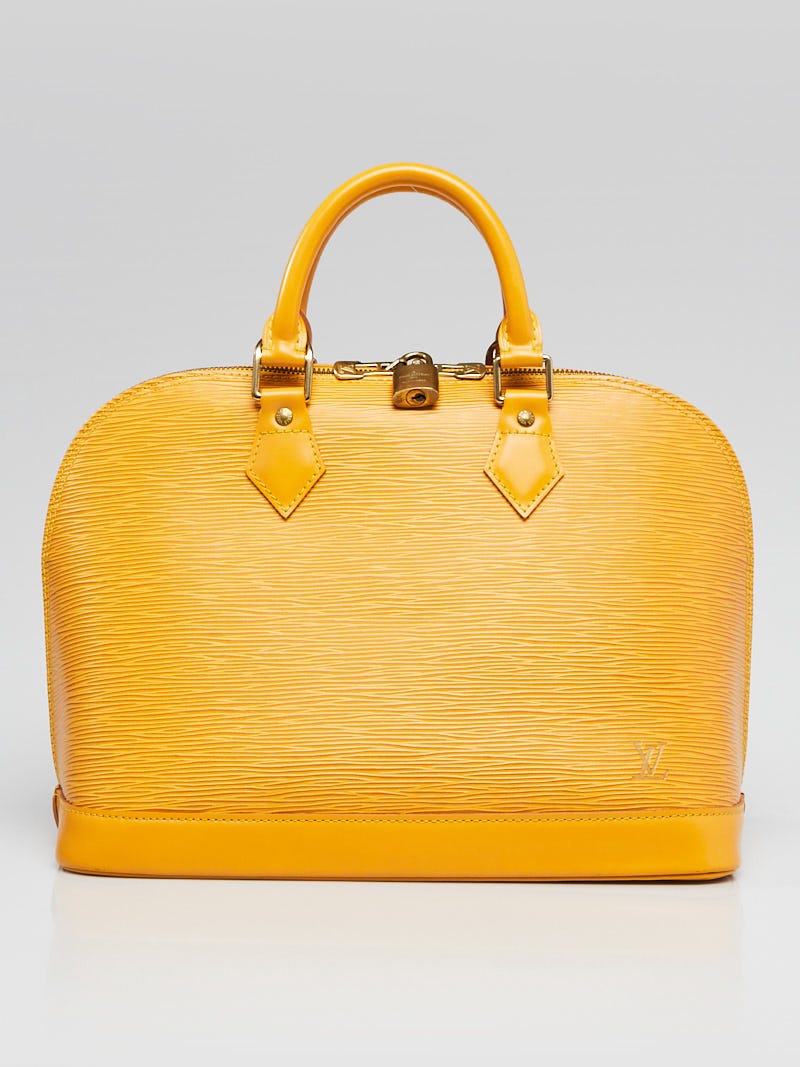 Worn** Authentic 2000 Vintage Louis Vuitton Yellow Epi Leather
