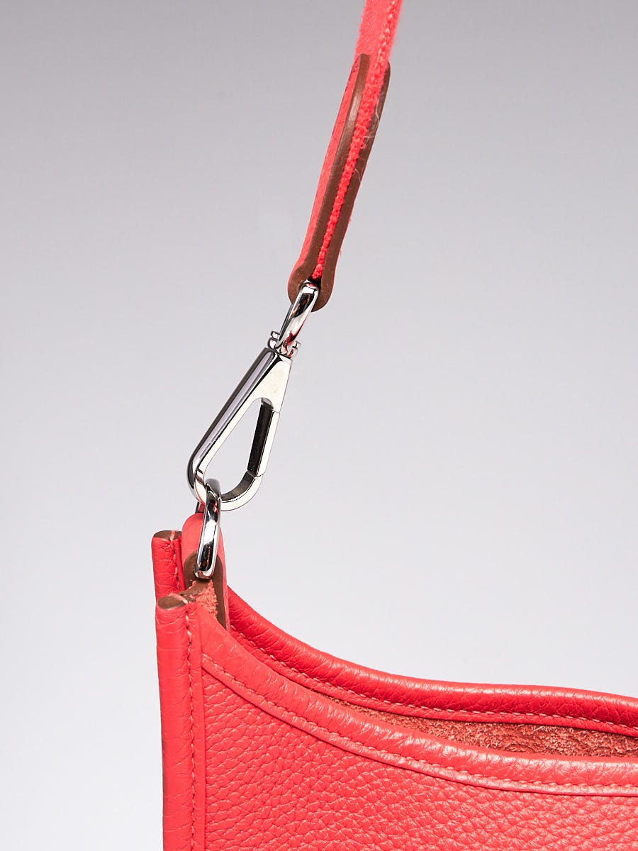 Hermès Rose Jaipur Taurillion Clemence Leather Evelyne III GM Bag
