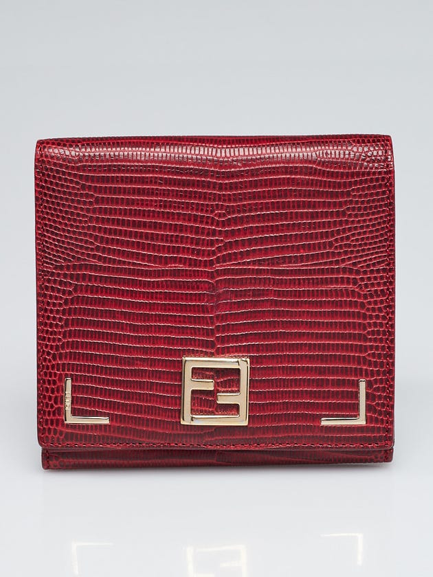 Fendi Rubina Embossed Leather Compact Wallet 8M0206