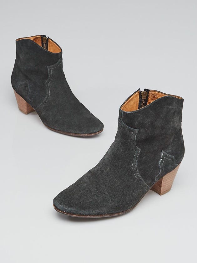 Isabel Marant Dark Grey Suede Dicker Ankle Boots Size 9.5/40
