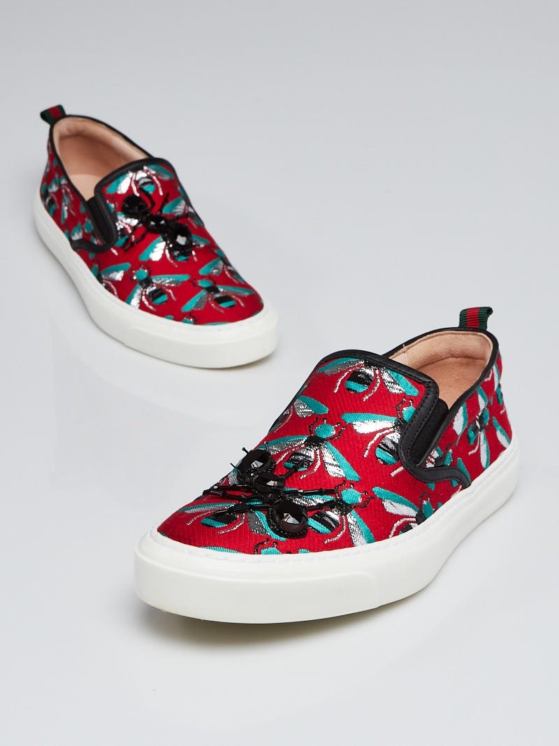 Gucci red hot sale slip ons