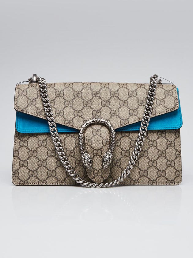 Gucci Beige/Blue GG Supreme Coated Canvas Medium Dionysus Shoulder Bag