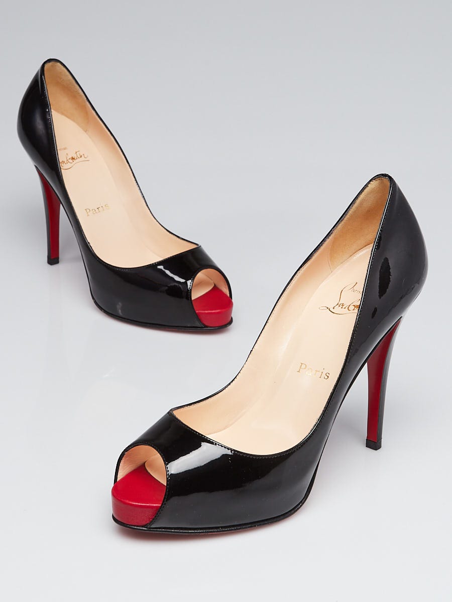 Louis Vuitton Black Patent Leather and Red Leather Heels Size 8.5/39 -  Yoogi's Closet