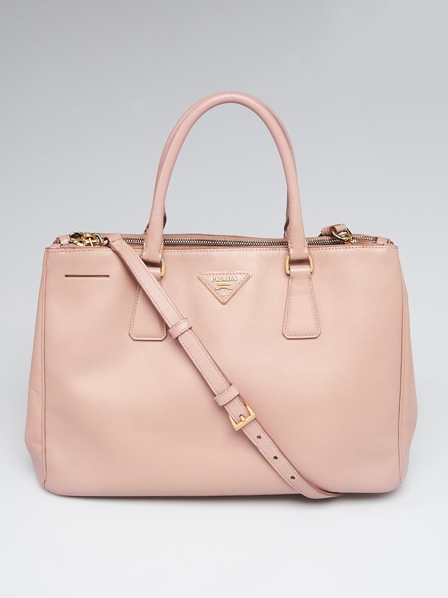 PRADA Lux Large Saffiano Leather Tote Shoulder Bag Light Pink