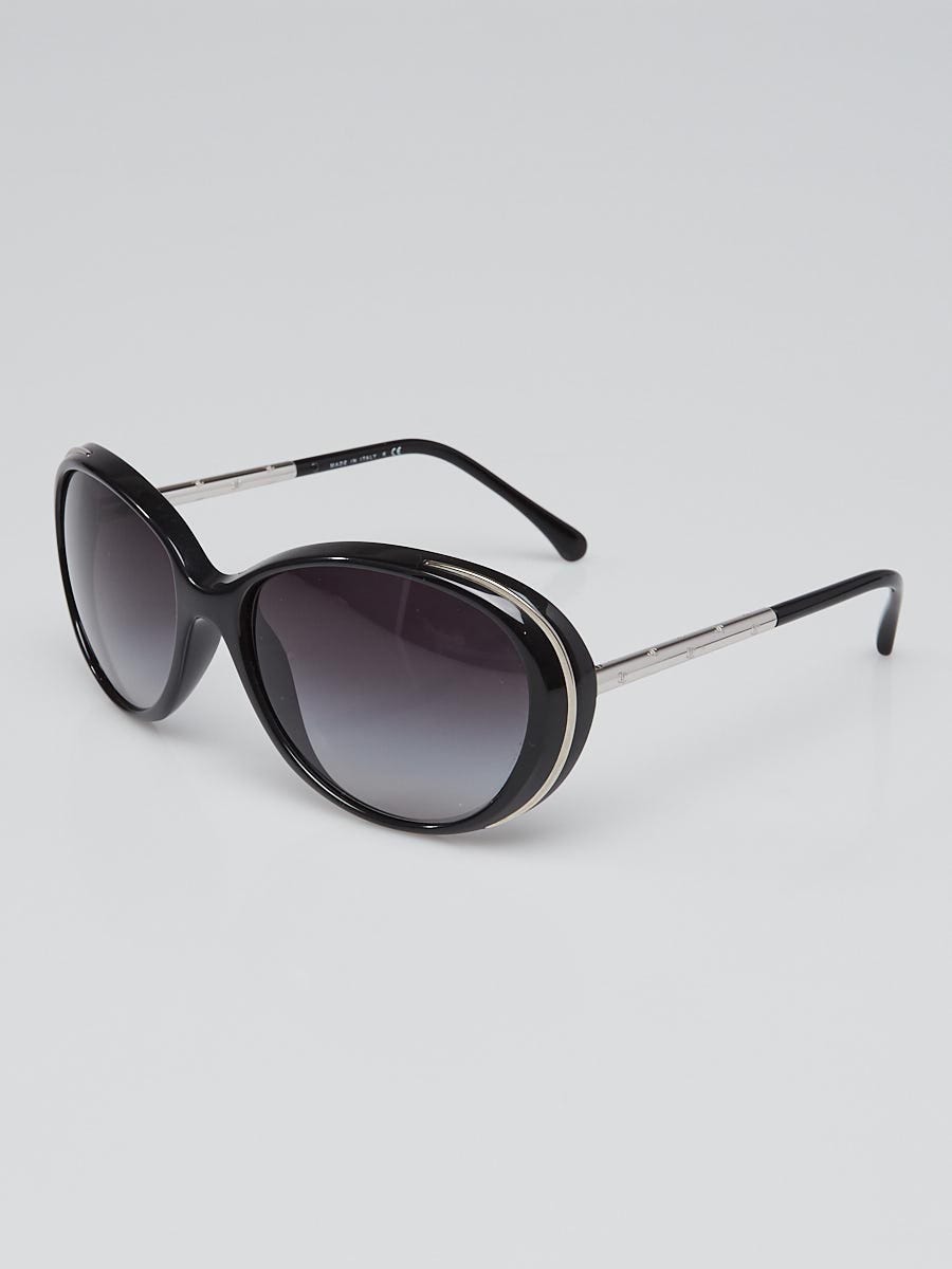 Chanel Black and White Frame CC Logo Sunglasses - Yoogi's Closet