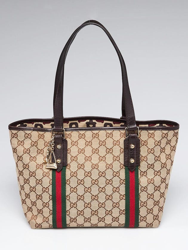 Gucci Beige/Ebony GG Canvas Jolicoeur Tote Bag