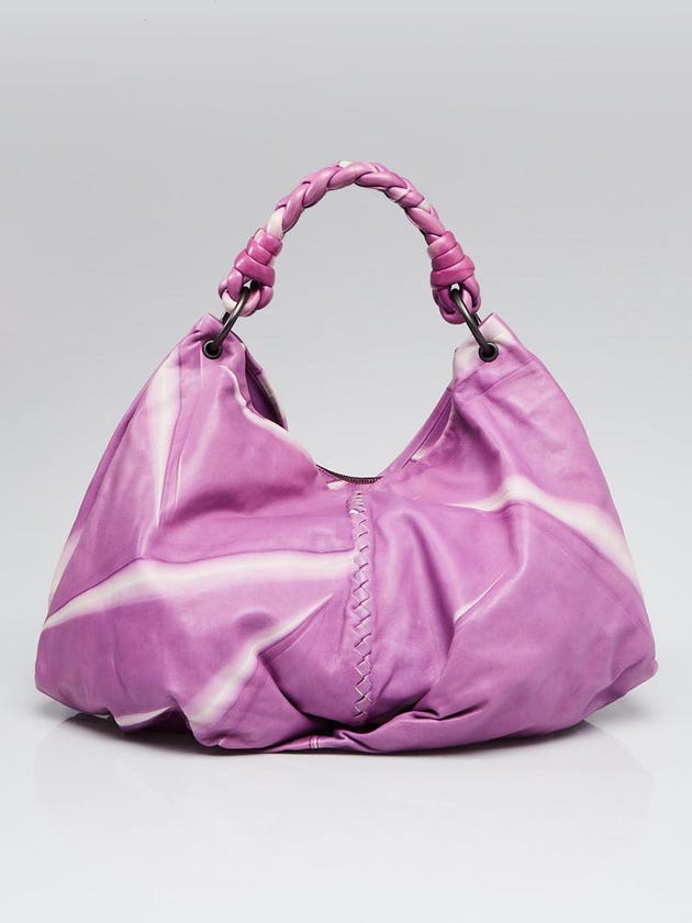 Bottega Veneta Violet Tye Dye Leather Aquilone Large Fortune Cookie Hobo Bag