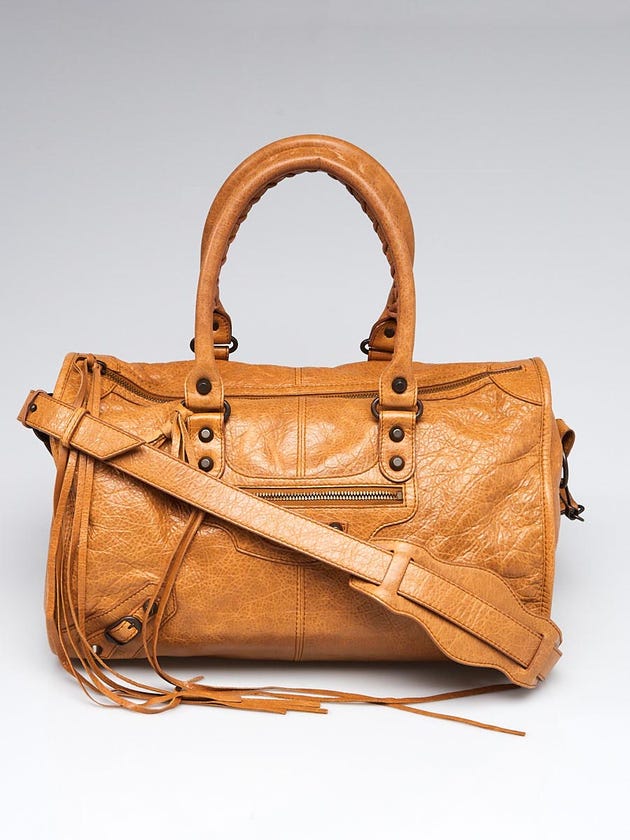 Balenciaga Cumin Lambskin Leather Maxi Twiggy Bag