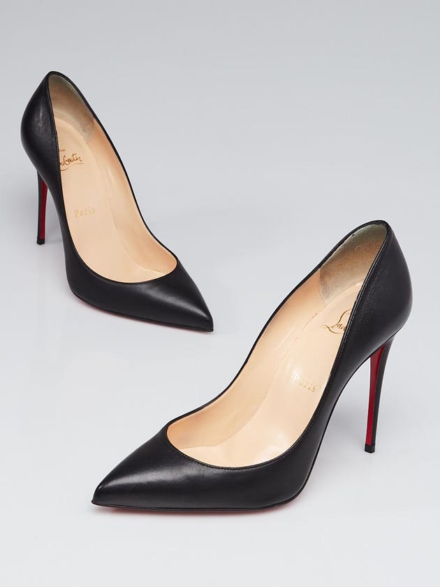 Christian Louboutin Black Leather Pigalle Follies 100 Pumps Size 7/37.5