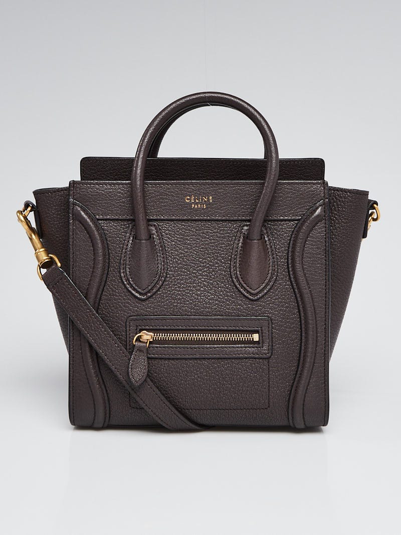Celine nano luggage drummed leather Clearance