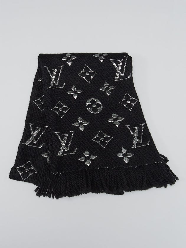 Louis Vuitton Black Wool/Silk Logomania Scarf