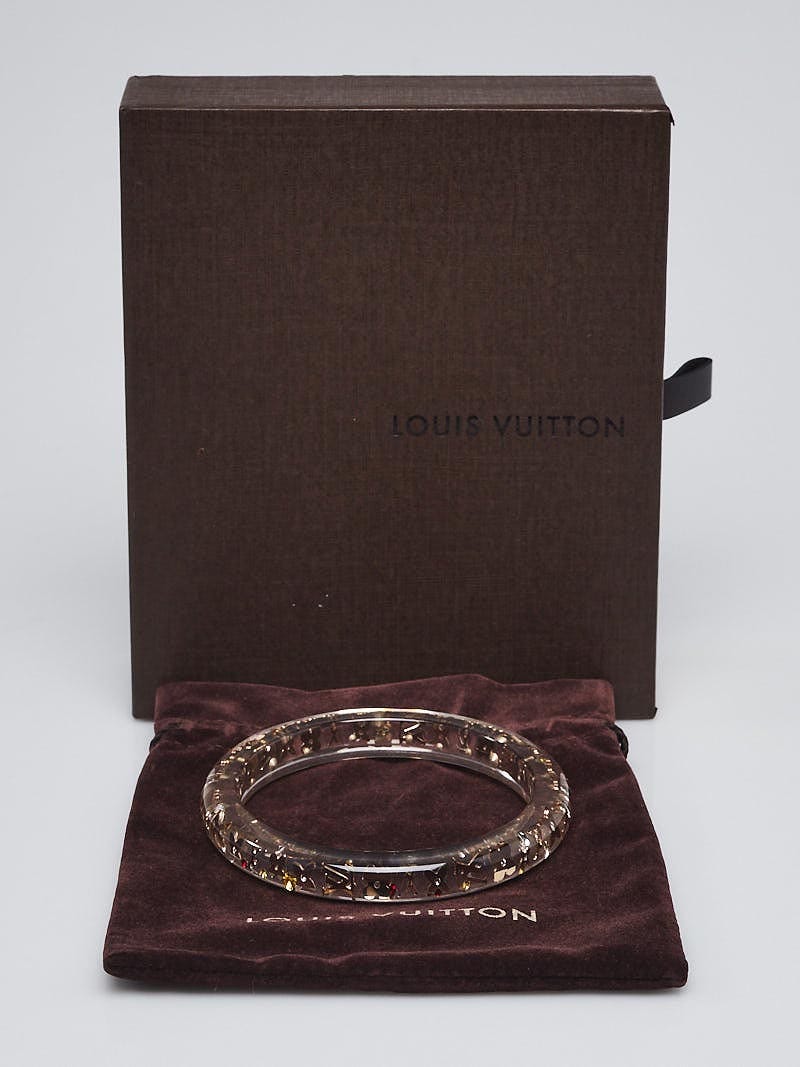Louis Vuitton Clear Resin Monogram Inclusion GM Bracelet - Yoogi's Closet