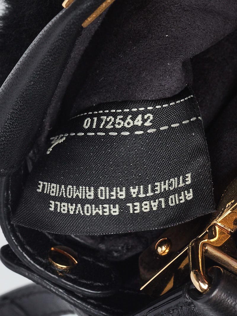 Fendi Black Shearling Micro Peekaboo Bag 8M0355 | Yoogi's Closet