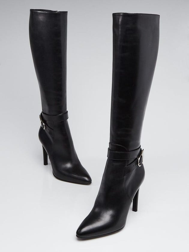 Louis Vuitton Black Leather Aparte High Boots Size 7.5/39