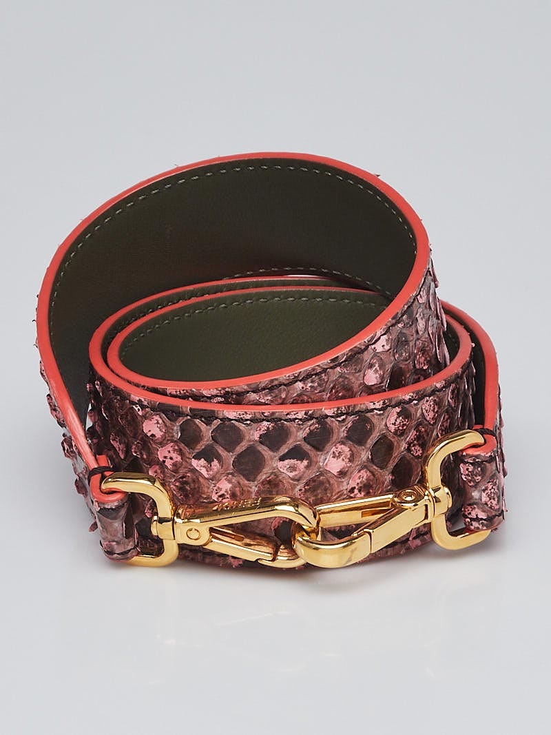 Louis Vuitton Pink Python Bandouliere Strap - Yoogi's Closet