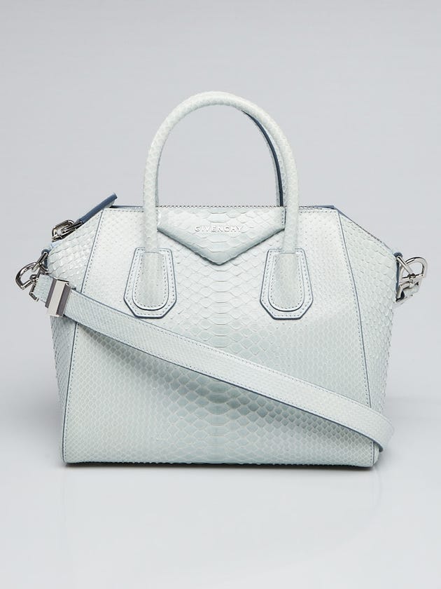 Givenchy Blue Clair Python Leather Small Antigona Bag