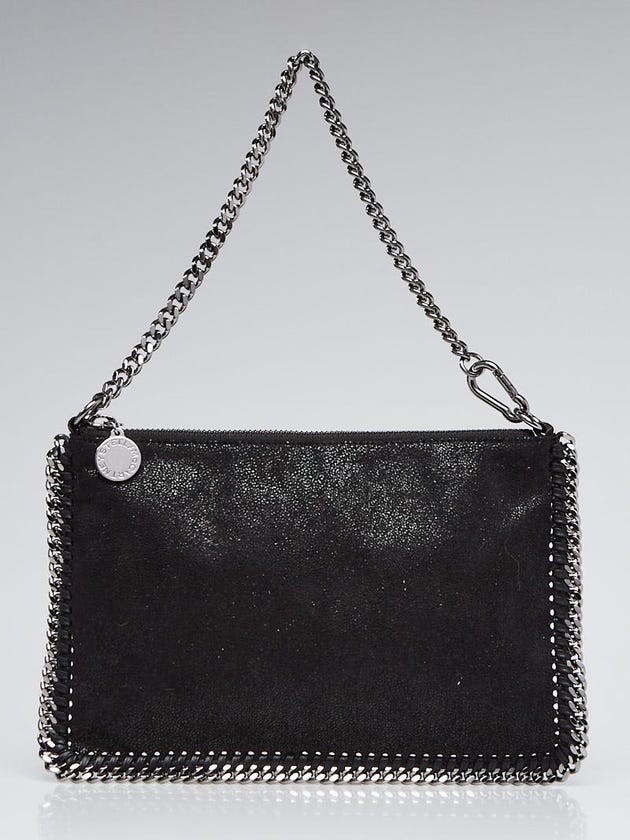 Stella McCartney Black Shaggy Deer Faux Leather Chain Clutch Bag