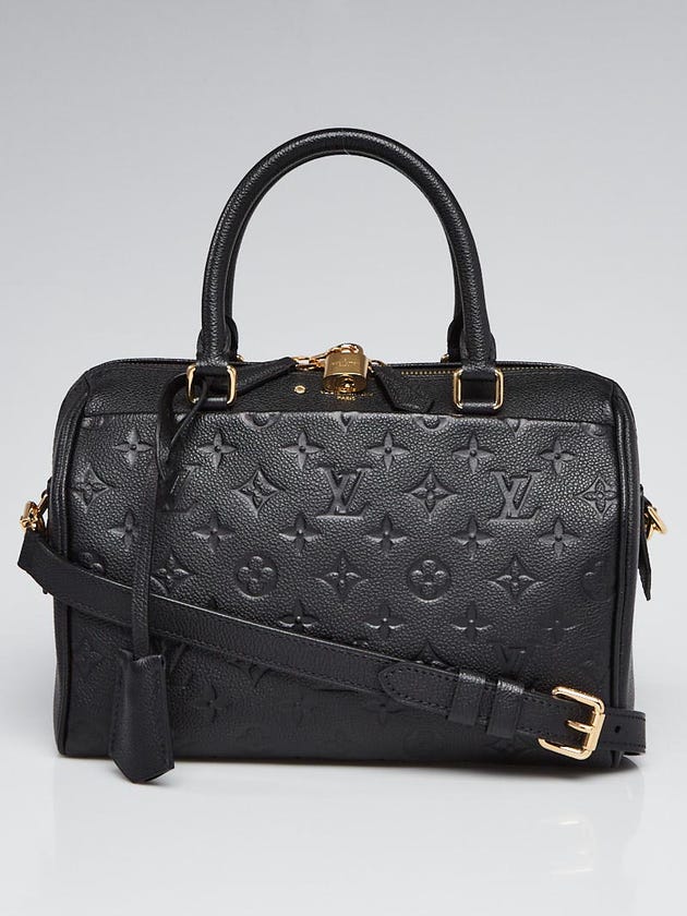 Louis Vuitton Black Monogram Empreinte Leather Speedy Bandouliere 25 NM Bag