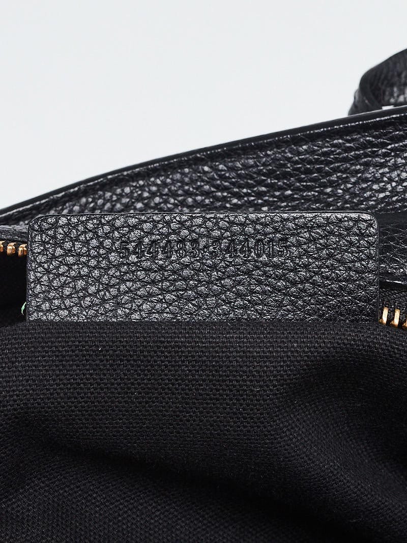 Alexander McQueen Black Pebbled Leather Small Skull Padlock Zip