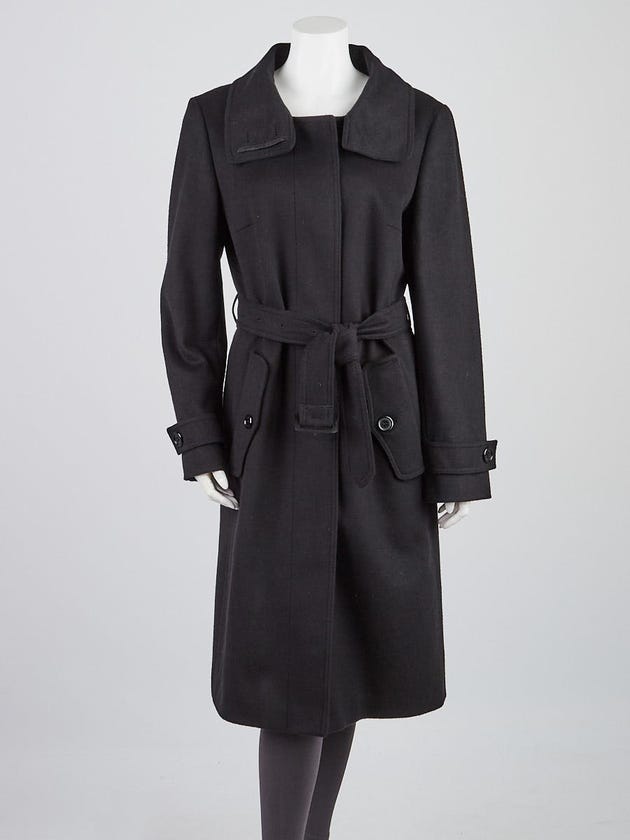 Burberry London Black Wool Long Coat Size 10/44