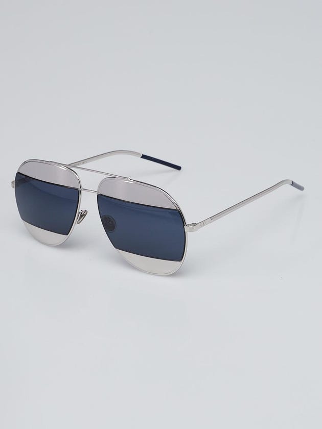 Christian Dior Silvertone Metal Split Sunglasses