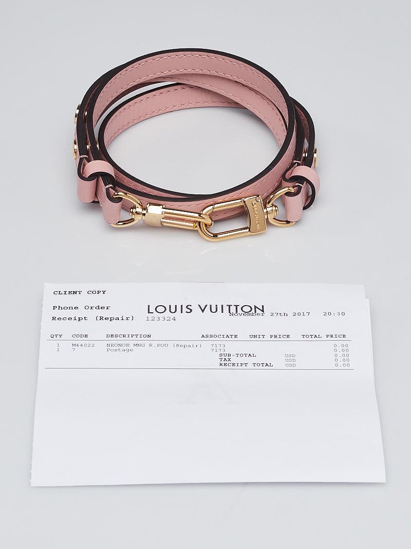 Louis Vuitton Rose Poudre Leather Shoulder Strap - Yoogi's Closet