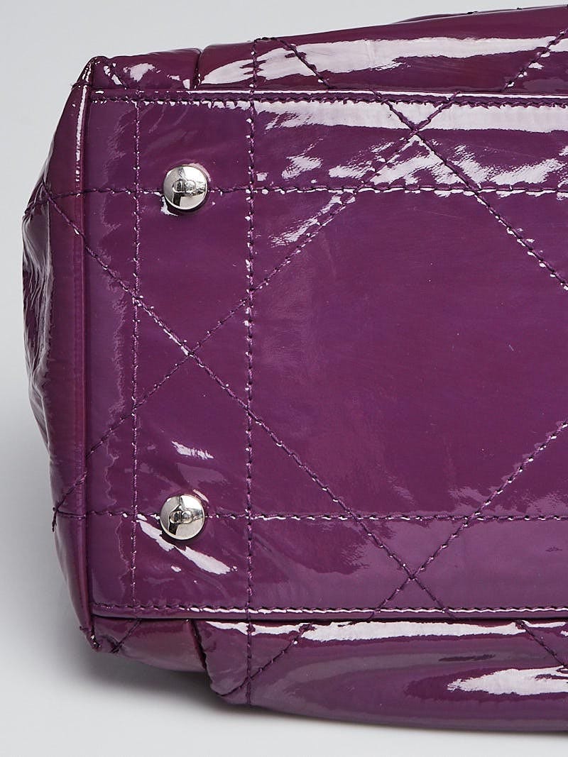 Christian Dior Purple Cannage Quilted Patent Leather Le Trente Bag