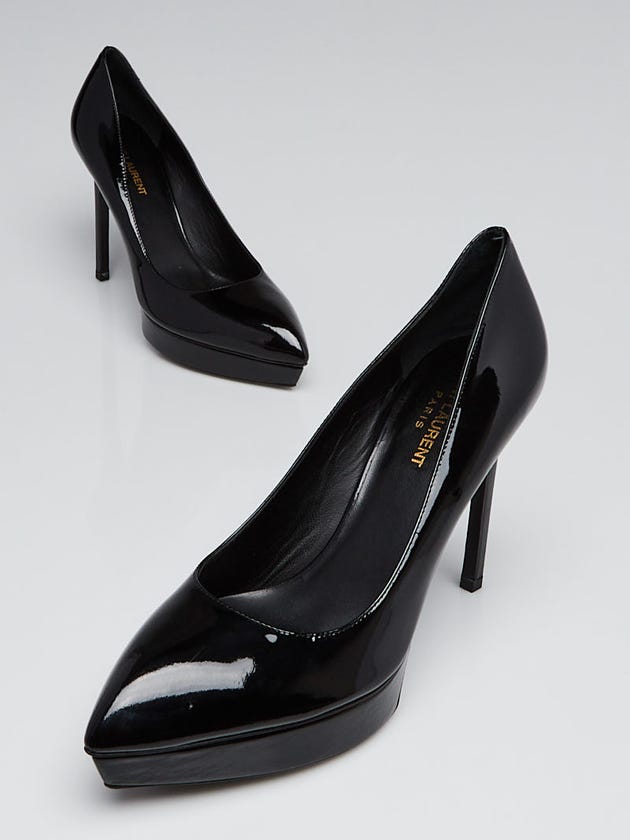 Yves Saint Laurent Black Patent Leather Janis Pumps Size 9.5/40