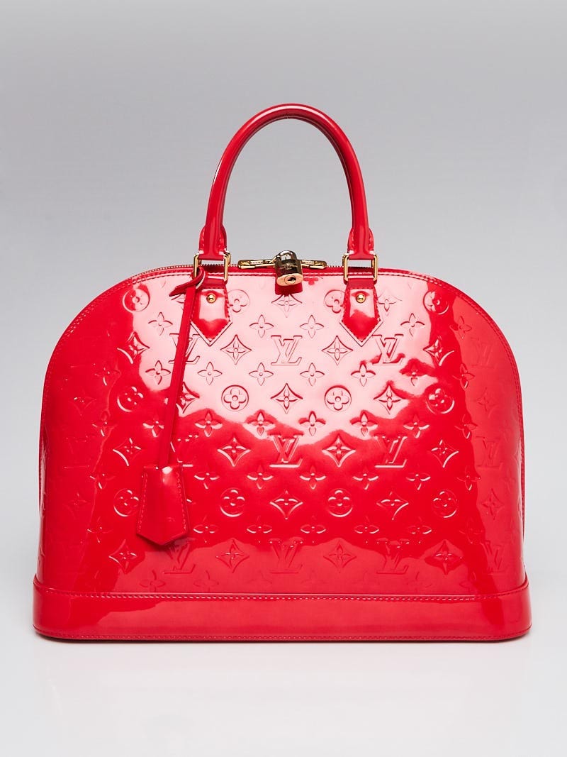 Red Louis Vuitton Monogram Vernis Alma GM Handbag