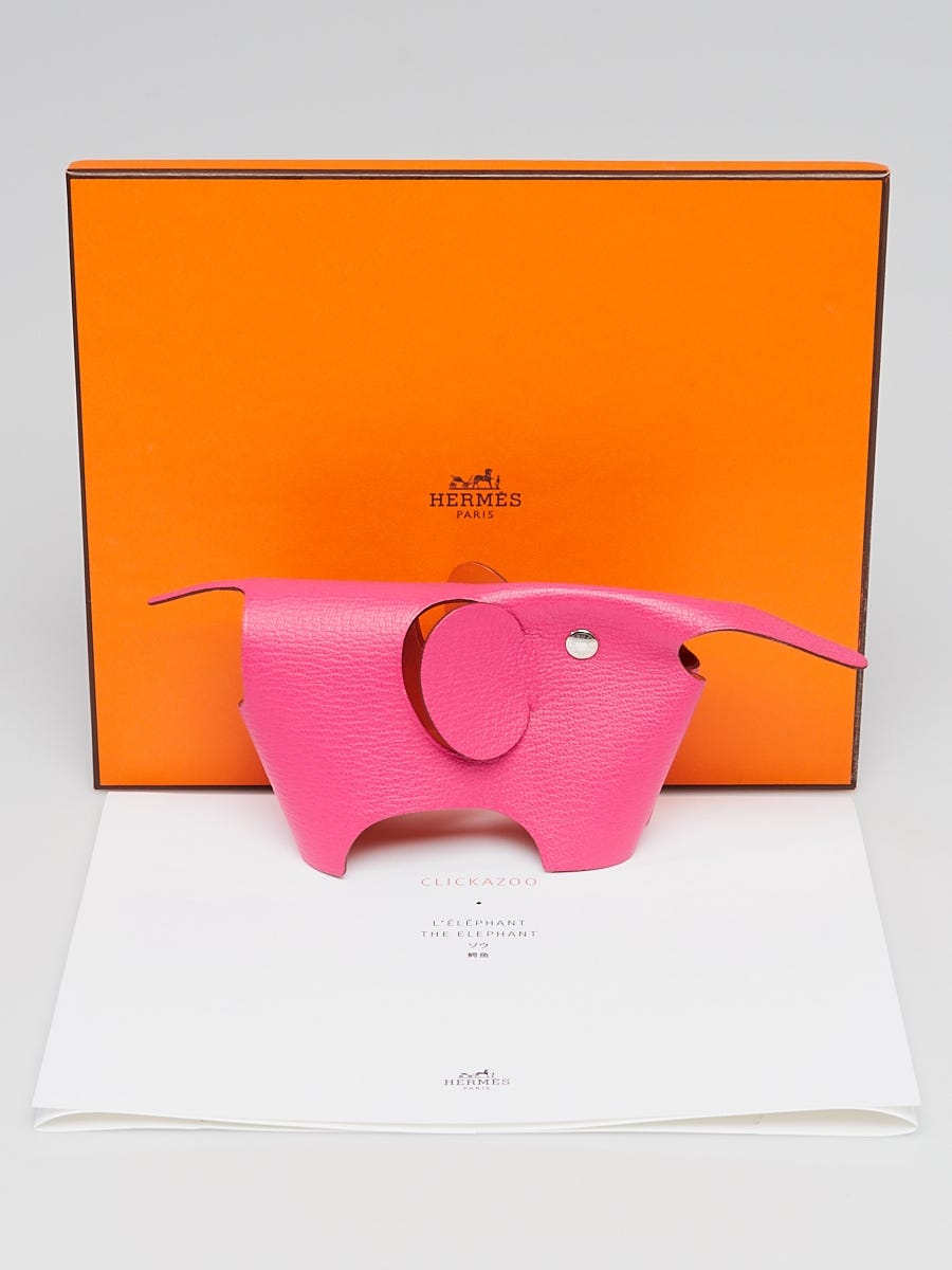 Hermes Rose Tyrein Chevre Leather Clickazoo Elephant | Yoogi's Closet