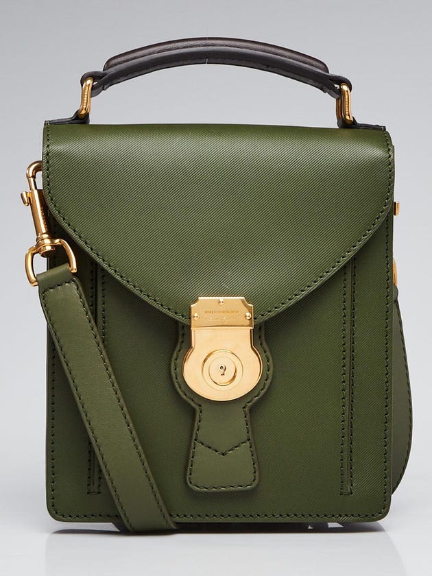 Burberry Moss Green Leather Bridle Trench Crossbody Bag