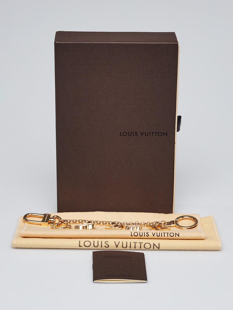 LOUIS VUITTON Bag charm key holder ring chain AUTH Porto Cle Fleur Flower  F/S 80