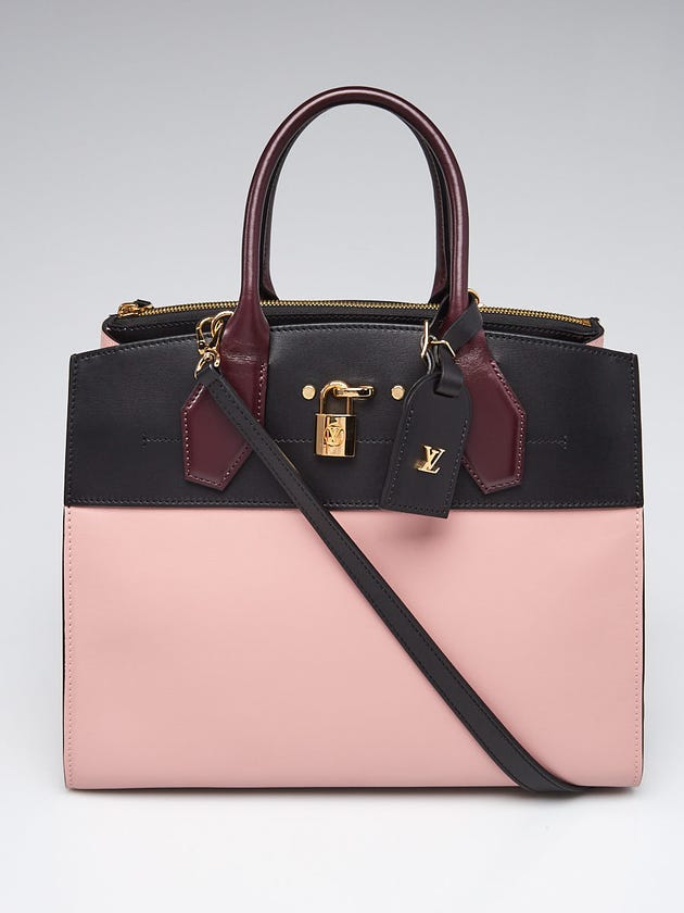 Louis Vuitton Black/Magnolia Leather City Steamer MM Bag