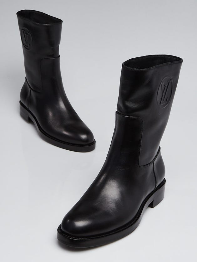 Louis Vuitton Black Leather Calf-High Overdrive Boots Size 7.5/38