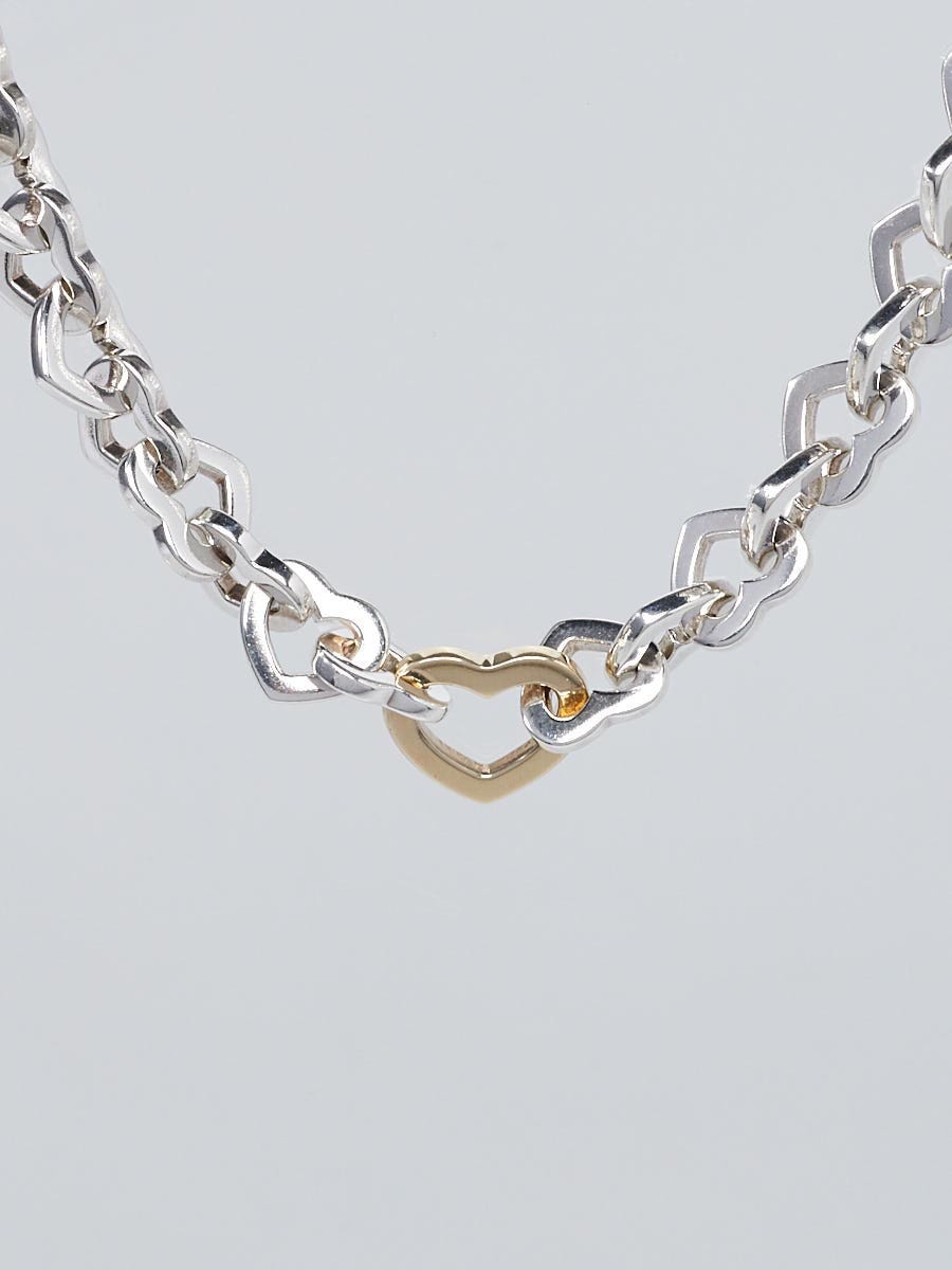 Tiffany & Co. Sterling Silver and 18k Yellow Gold Heart Link