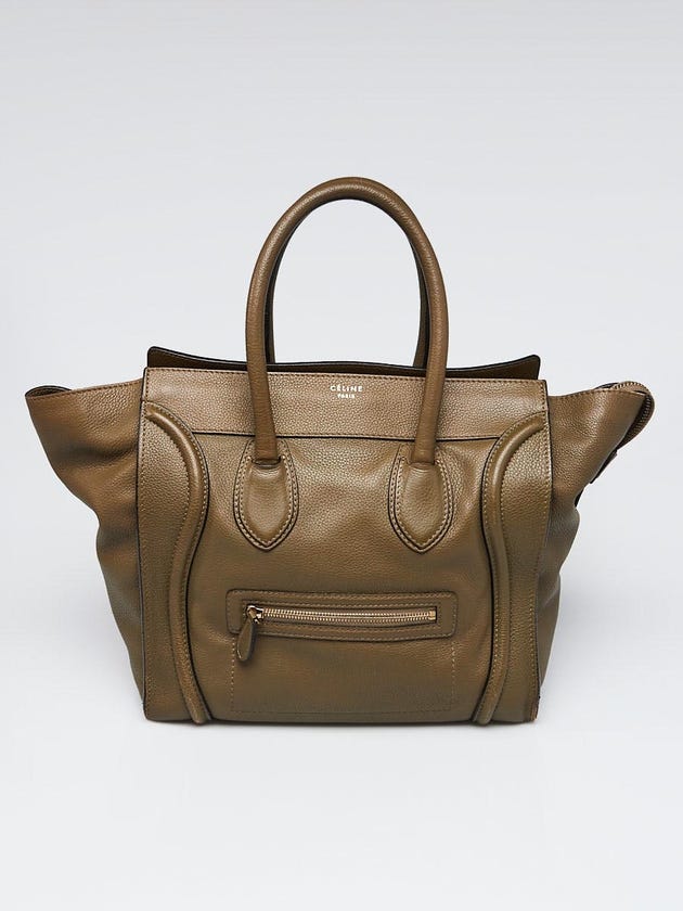 Celine Jungle Drummed Calfskin Leather Mini Luggage Tote Bag