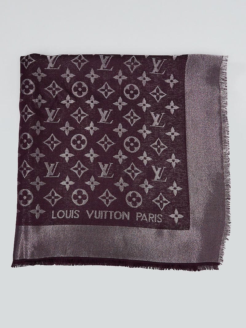 Louis Vuitton Black Monogram Shine Shawl Scarf - Yoogi's Closet