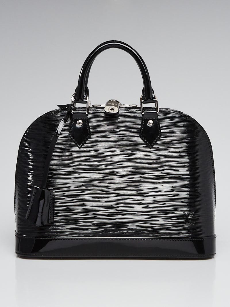 Louis Vuitton Alma PM Bag Black Electric Epi Patent Leather