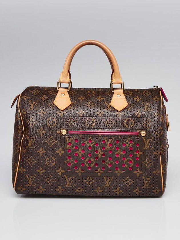 Louis Vuitton Limited Edition Fuchsia Monogram Perforated Speedy 30 Bag