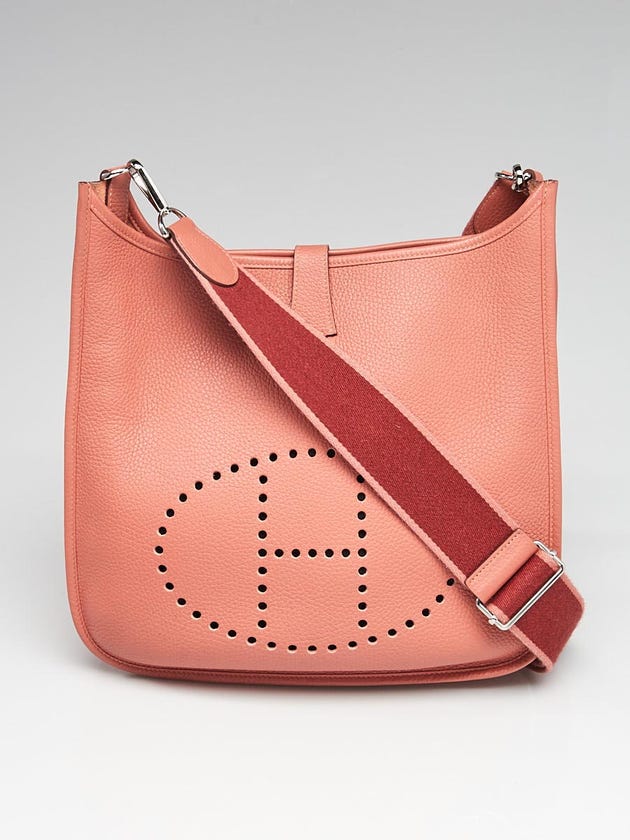 Hermes Rosy Clemence Leather Evelyne PM III Bag
