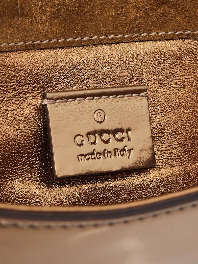 Gucci Gold Leather Romy Buckle Clutch Bag | Yoogi's Closet