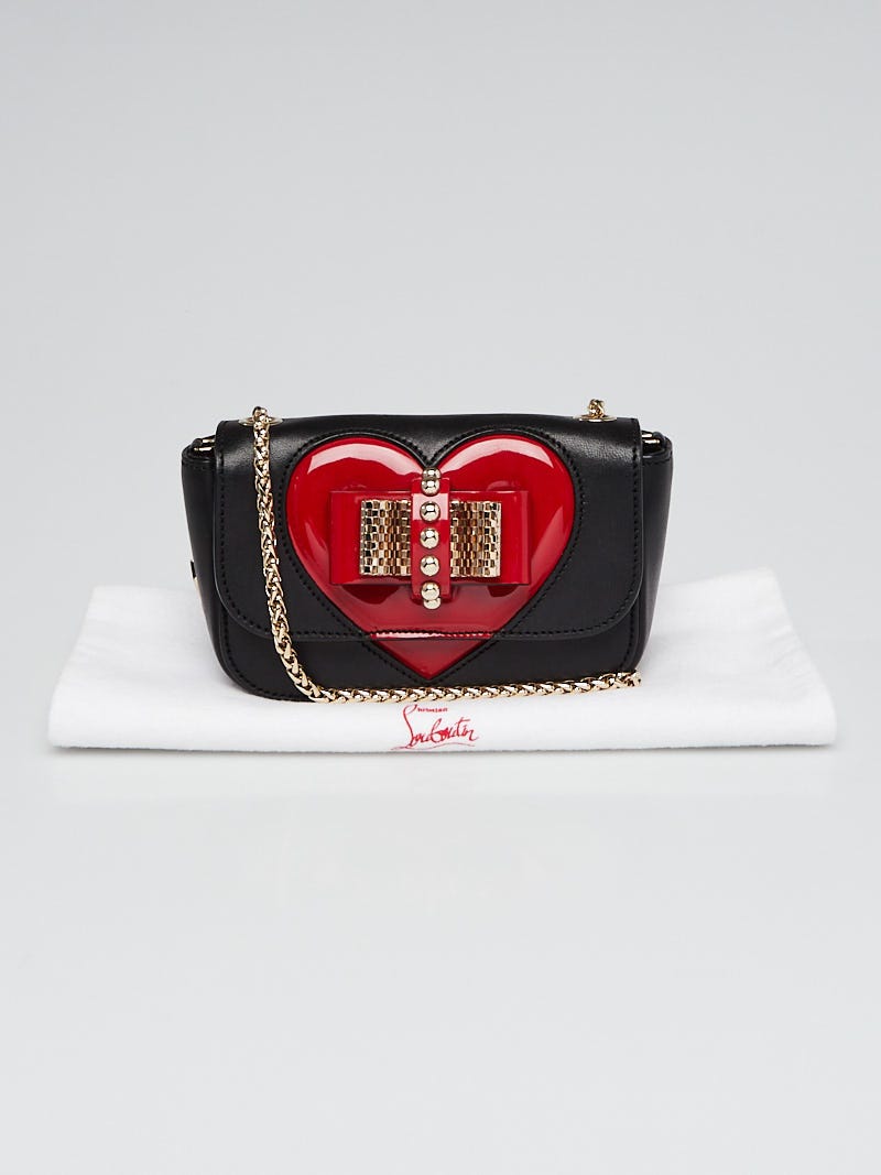 Christian Louboutin Black Leather Sweet Charity Heart Mini Bag - Yoogi's  Closet