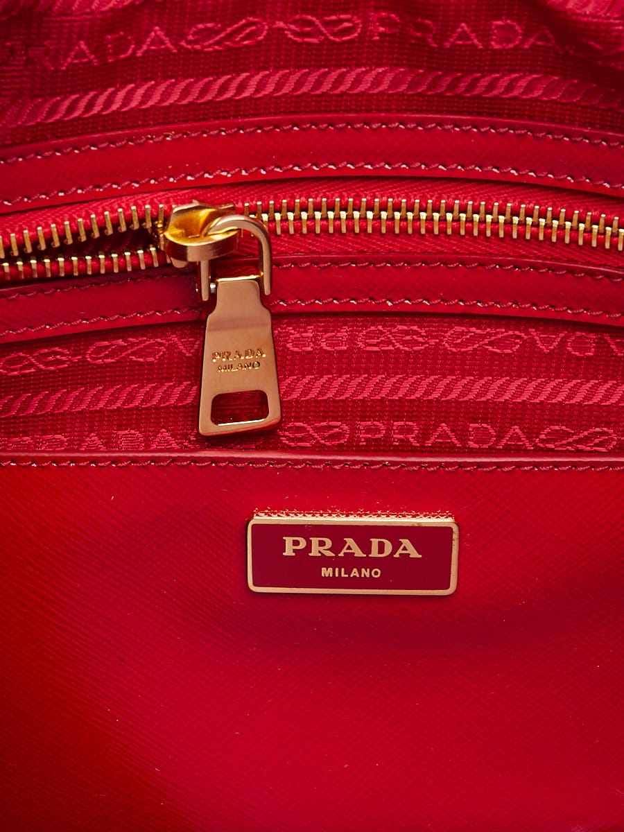 Prada Flowers Bauletto Bag Vernice Saffiano Leather Medium at 1stDibs