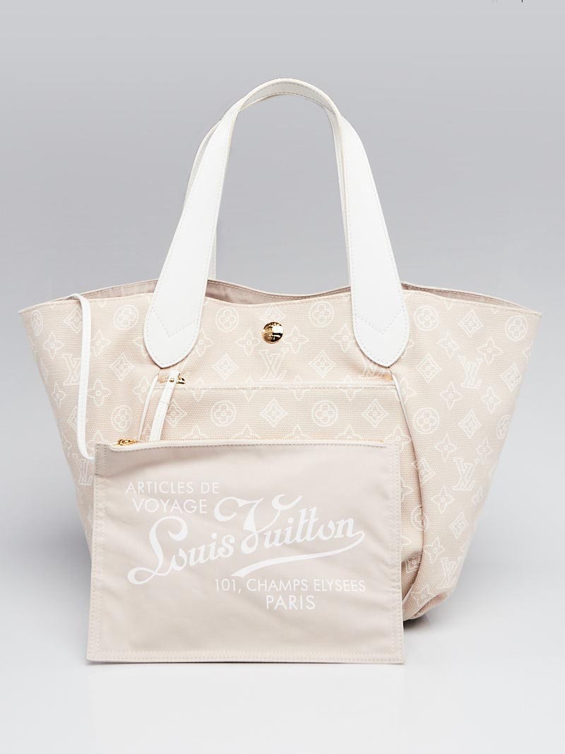 Louis Vuitton Original Limited Tote Bag Canvas White Cotton Free Shipping