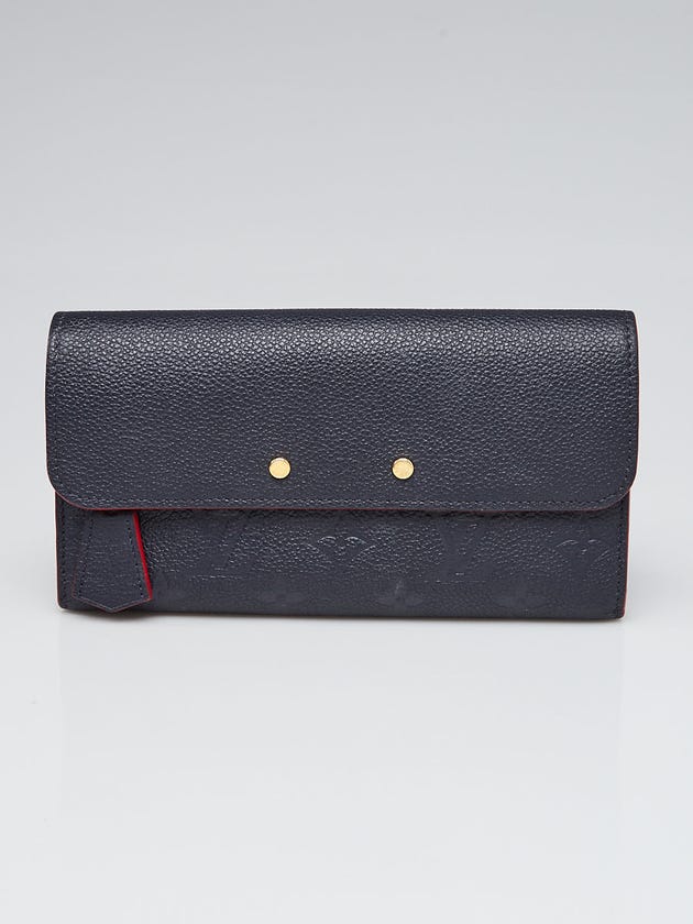 Polyester Rouge Wallet France Louis Vuitton Marine Rouge Monogram Empreinte Leather Pont Neuf Wallet ...